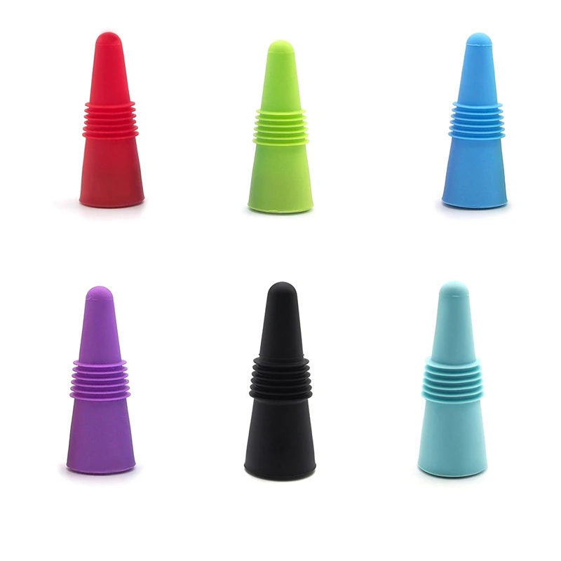 Tappi per vino Tappo per vino in silicone Tappo per bottiglia per condimenti per bottiglie di vino Nero