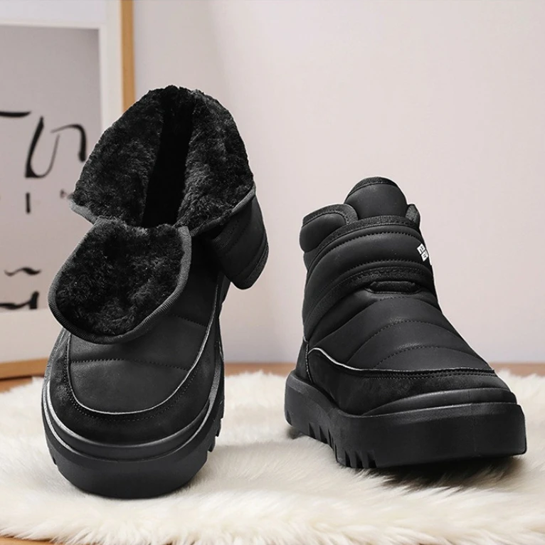 

Men's Snow Boots Thickened Plush High-top Men's Shoes Winter Outdoor Keep Warm Casual Anti-slip and Wear-resistant Cotton Boots