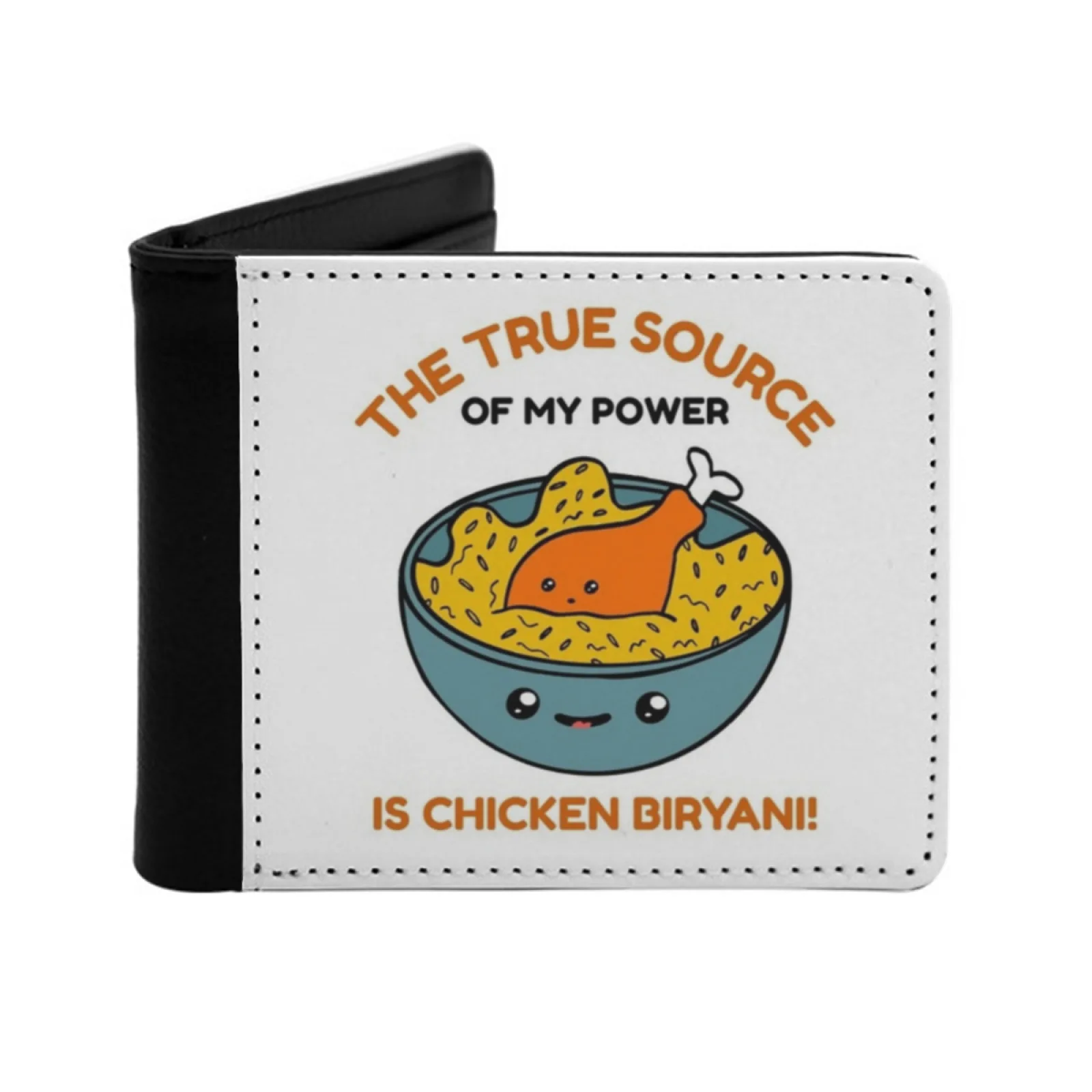 

The True Source Of My Power Is Chicken Biryani Men's Wallet Pu Leather Wallet Multifunction Credit Card Purse Biryani Rice Food