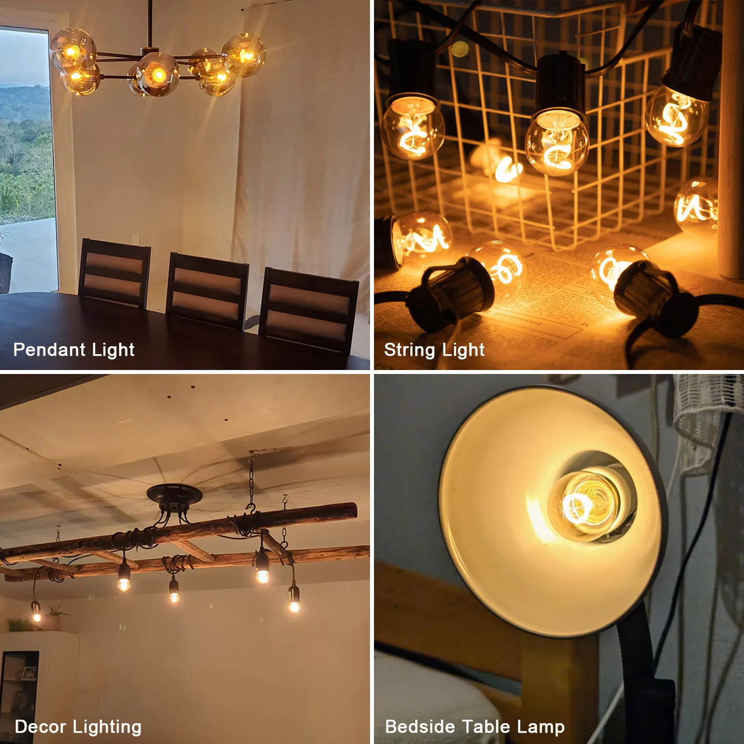 G40 1.5 واط دوامة Led خيوط مصابيح كهربائية ليلية E27 قاعدة 110 فولت 220 فولت الرجعية العنبر الزجاج عكس الضوء اديسون لمبات لمصباح طاولة السرير