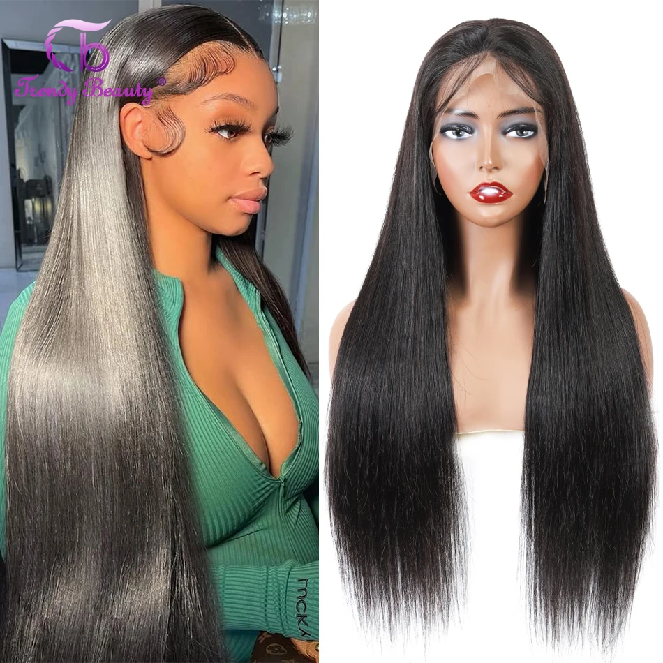 Parrucca diritta indiana Parrucca anteriore in pizzo 13x6 per donna Parrucca per capelli umani Parrucca in pizzo trasparente Parrucca frontale in pizzo 13x4