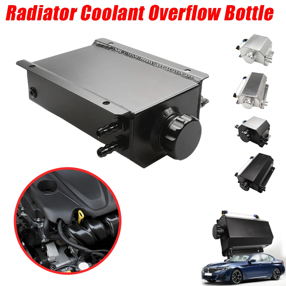 

1L/2L Radiator Coolant Overflow Bottle Aluminum Alloy Recovery Water Tank Universal Polished Reservoir Automobile Parts