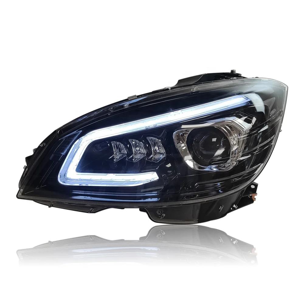 Plug And Play 2008-2011 W204 C-Class Car Xenon Laser Headlight White LEDs 12V Plastic GT Style Front Lamp