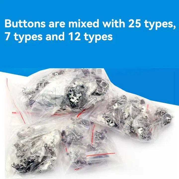 Touch Switch Package Small Button Switch Micro Switch Package 6*6*5 Switch Button Mixed 25 Kinds 7 Kinds 12 Kinds