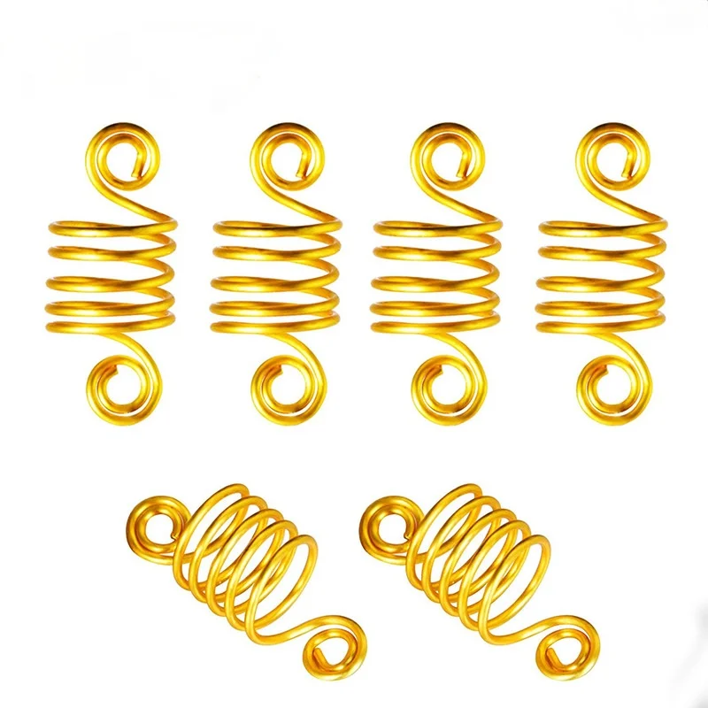 10Pcs/set Adjustable Hair Braid Dreadlock Beads Hair Clips Cuffs Ring Jewelry Dread  Golden Charms Dreadlock Styling Accessories