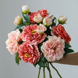 WQNJIN High-end Big Peonies Flores Artificiales for Home Wedding Decor Artificial Flower For Christmas New Year Fall Decoration
