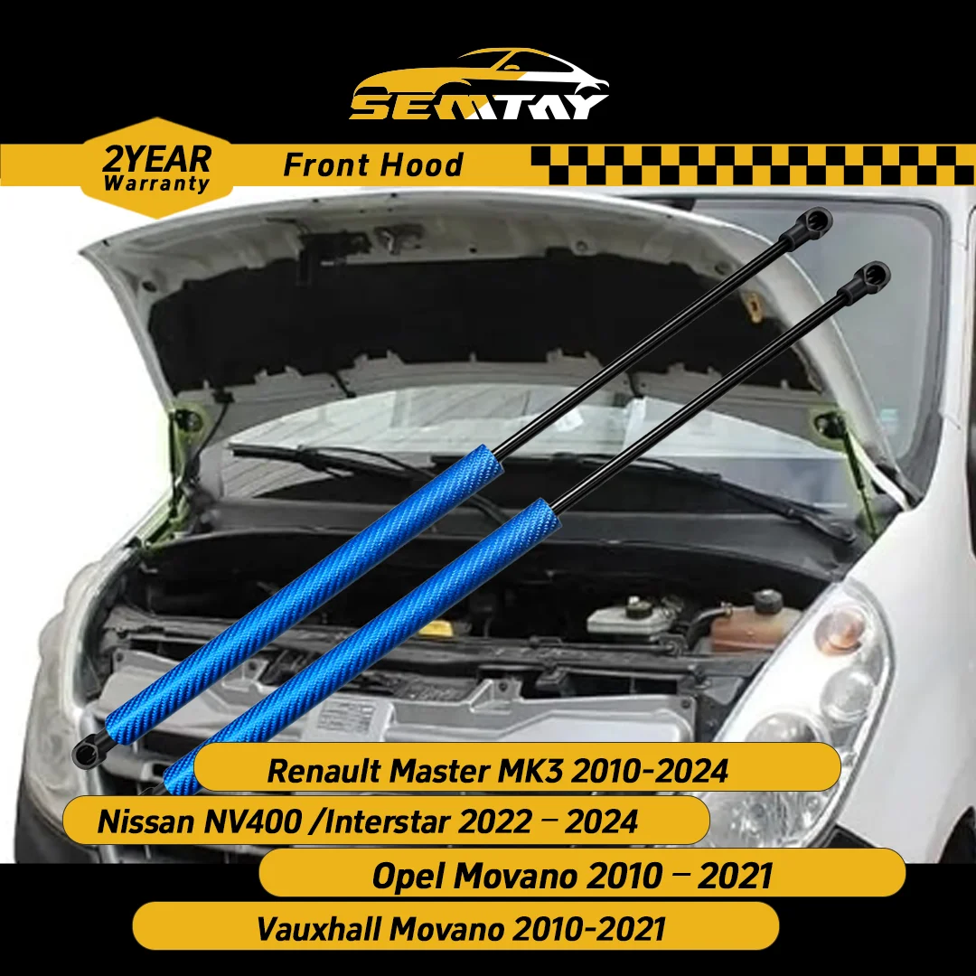 

Стойки капота SEMTAY, совместимые с Renault Master MK3 2010-2024/Nissan NV400 2012-2022, поддержка подъема капота, пружинные амортизаторы, демпфер