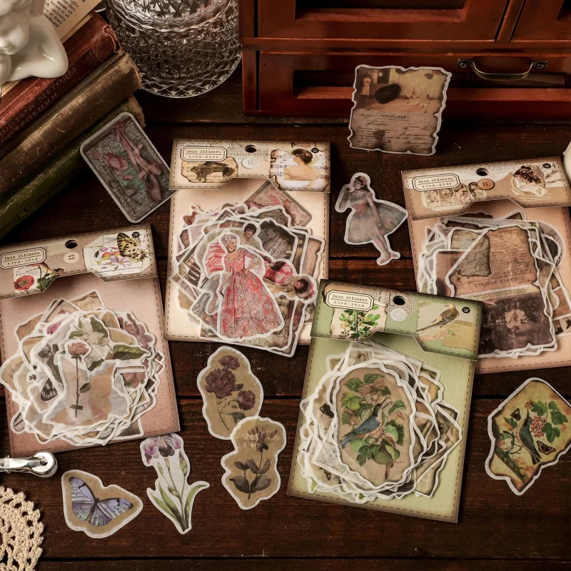 50-Piece Classical European and American Figure Stickers, Various Historical Characters & Noble Lady Patterns, for Journal