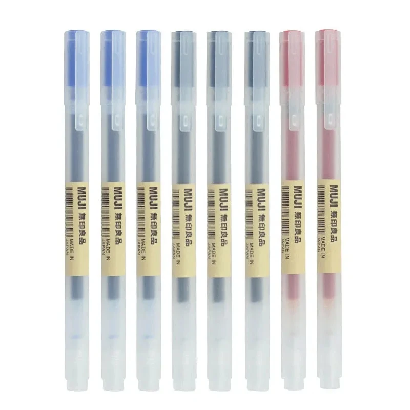 3-6Pcs/Set 0.38mm Kawaii MUJIs Gel Pen Black/Red/Blue Ink Gel Pen Office School Ballpoint Pen Writing Stationery image 3