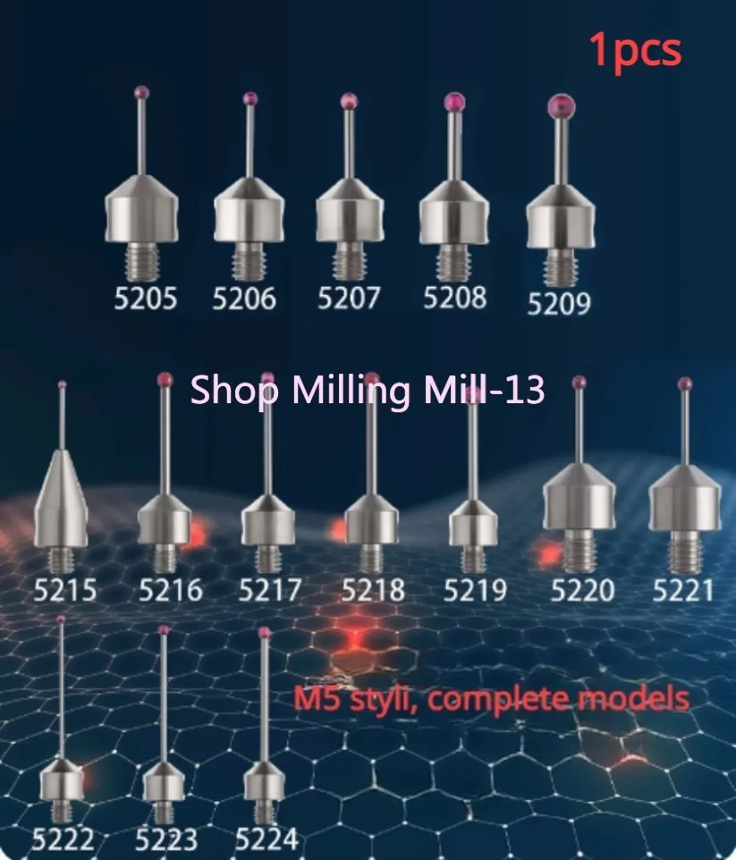 1pcs CNC M5 Stylus Three-coordinate Stylus Ruby Stylus Probe Three-dimensional Machine Tool Probe1.5/2.0/2.5/3.0/4.0