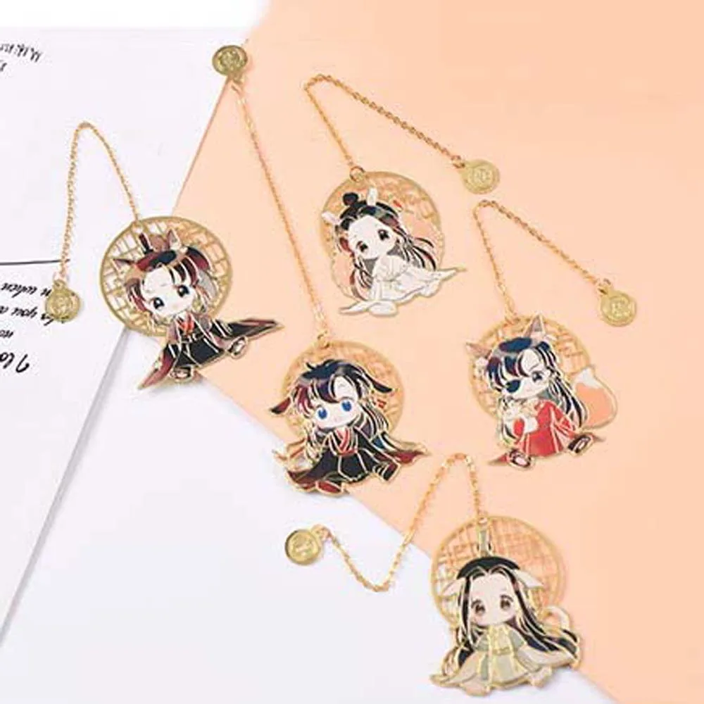 

Chinese Style Tassel Pendant Hua Cheng Pagination Mark Xie Lian Fringed Book Markers Bookmark Tian Guan Ci Fu Stationery