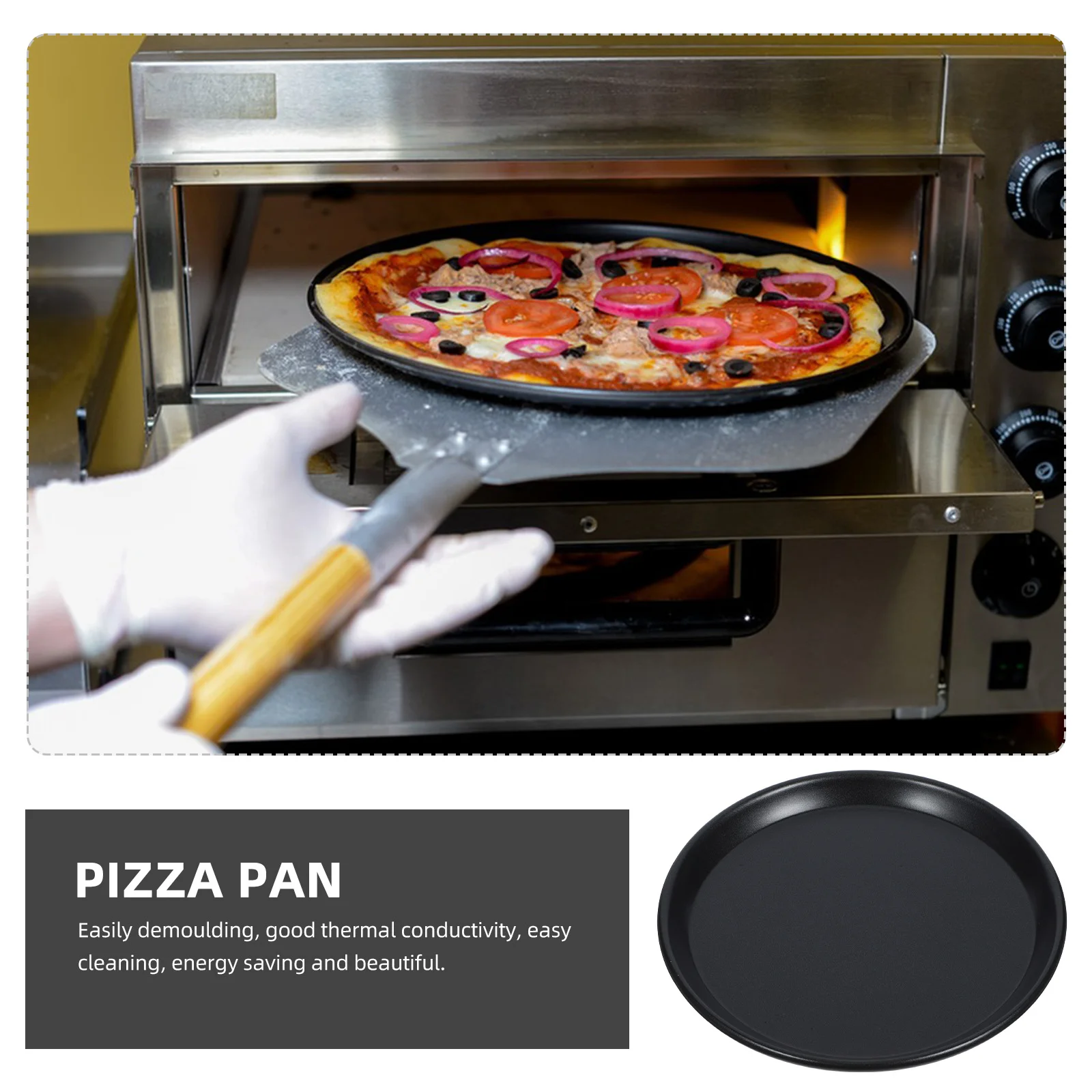 

Aluminum Alloy 8 Inch Round Non stick Pizza Pan Shallow Design Wear resistant Baking Tray Oven Plate Kitchen Restaurant Metal