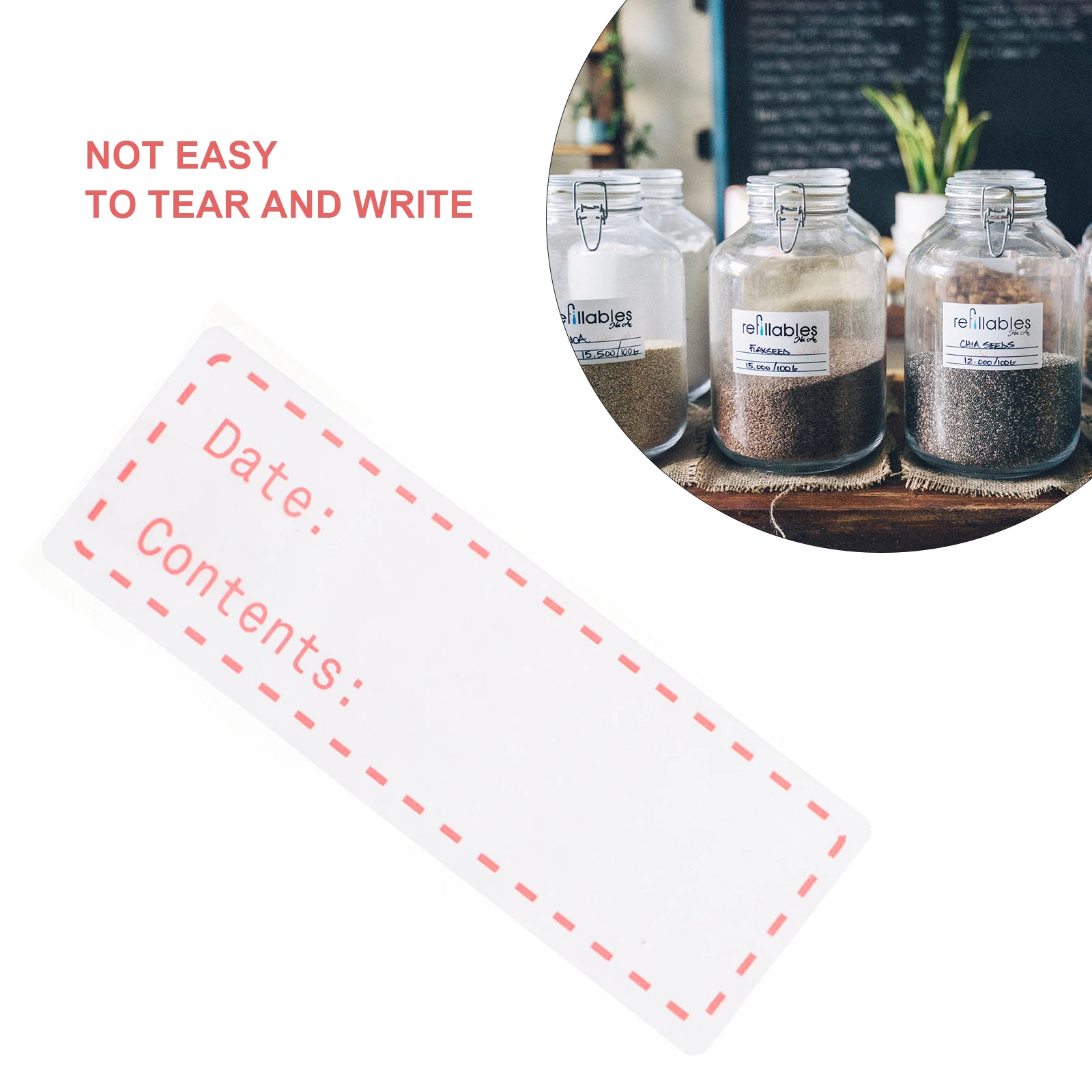 

Food Storage Labels for Kitchen Jars Containers Freezer Fridge Bottles Reusable Removable Paper Stickers Pantry