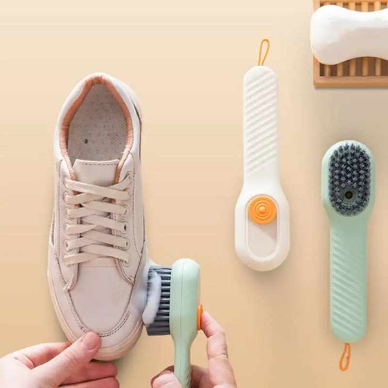 Multifunction Cleaning Shoe Brush Soft-bristled Automatic Liquid Shoe Brush Long Handle Brush Clothes Brush House Cleaning Tool