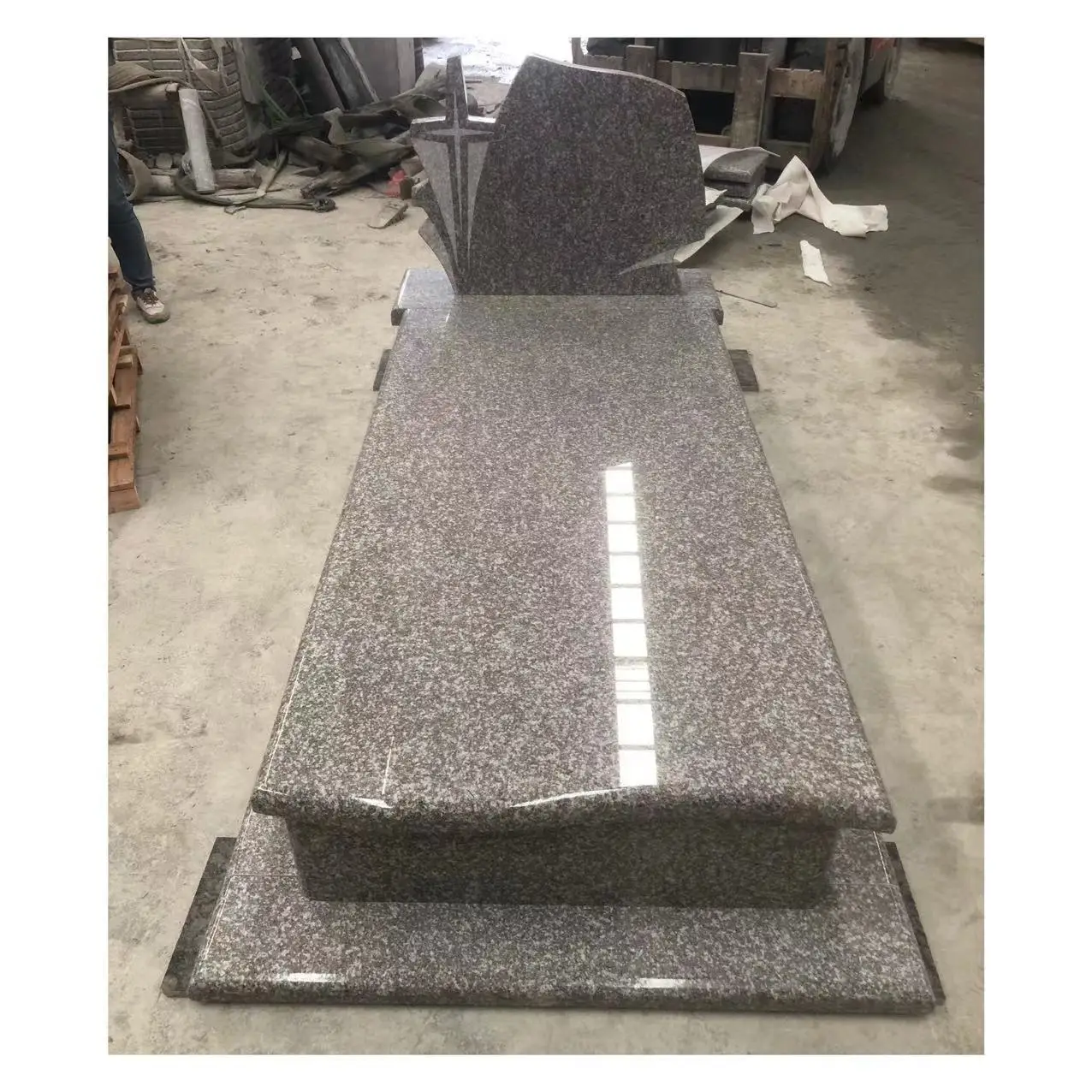 

Customization G664 Brown Granite Tombstone Brown Purple Color Monuments with Lettering Customized