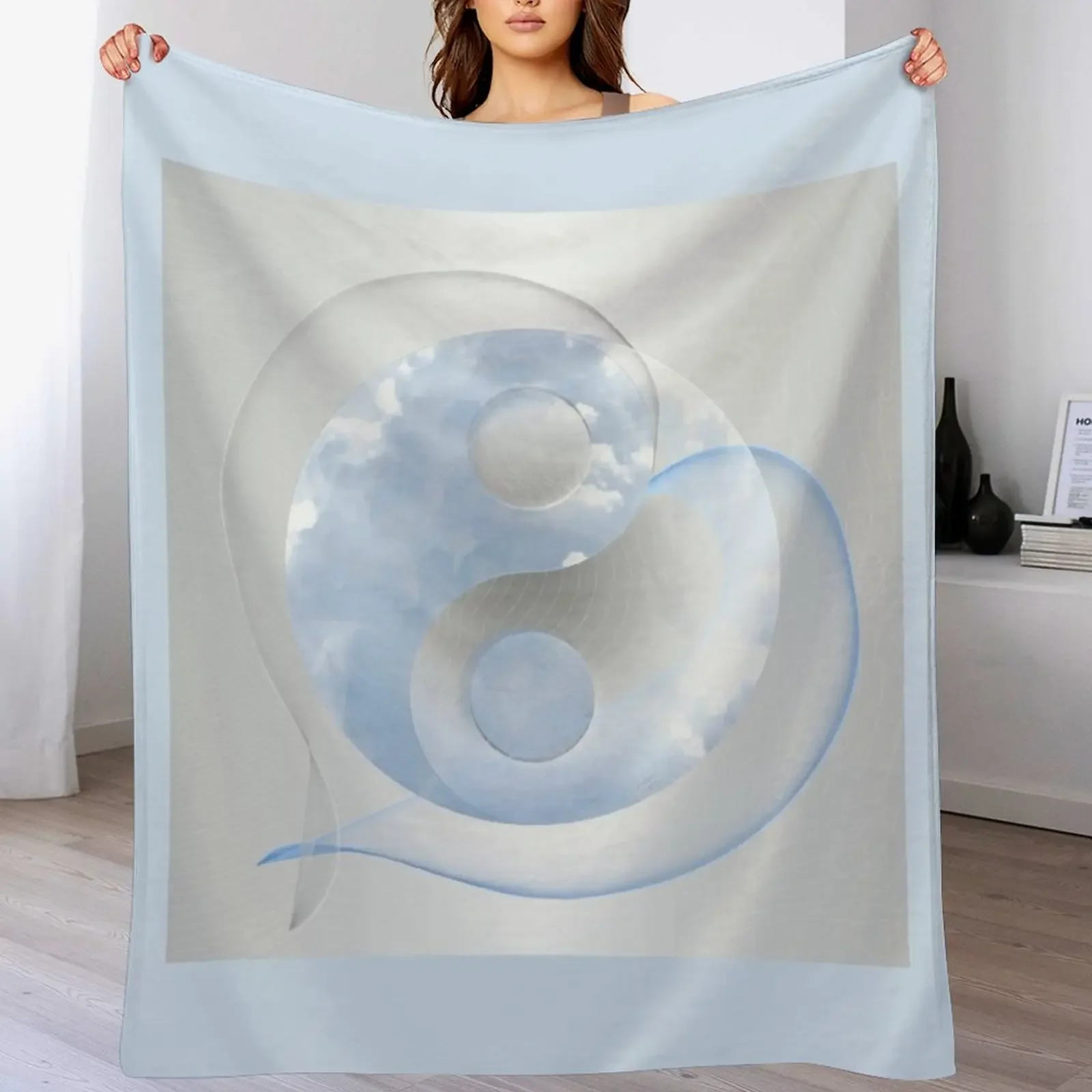 

Copie de Yin-Yang Amour Bleu Ciel Throw Blanket Plush Flannel Fabric Thin Soft Plaid Blankets