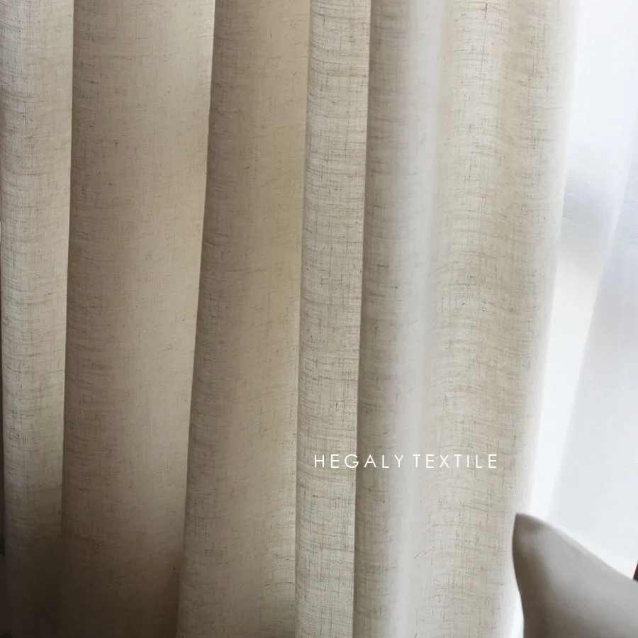 Japanese linen Curtains for Living room bedroom simple texture shooting background cloth fitting room customization beige rhj