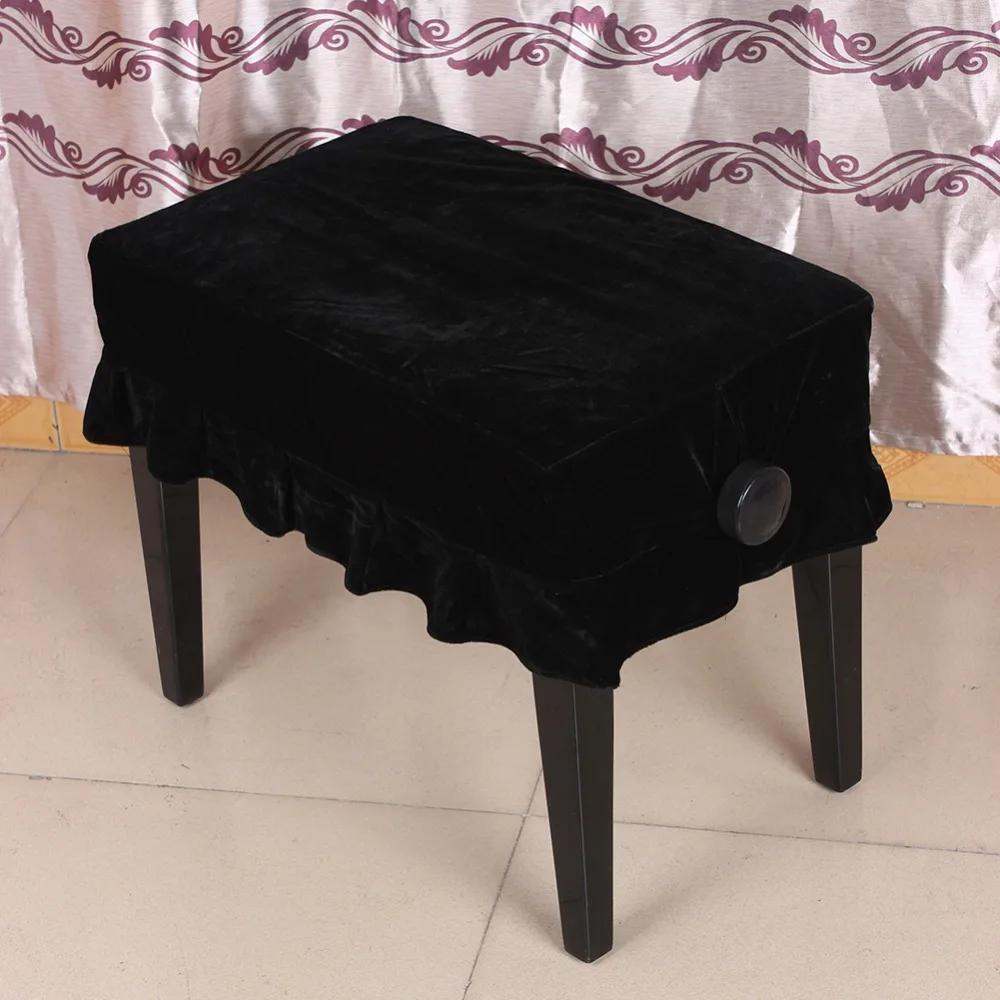 

Pleuche Piano Stool Cover​ ​Universal ​Black/Deep Red ​Piano Chair Cover​ Breathable Piano Accessory ​Bench Dust Cover​