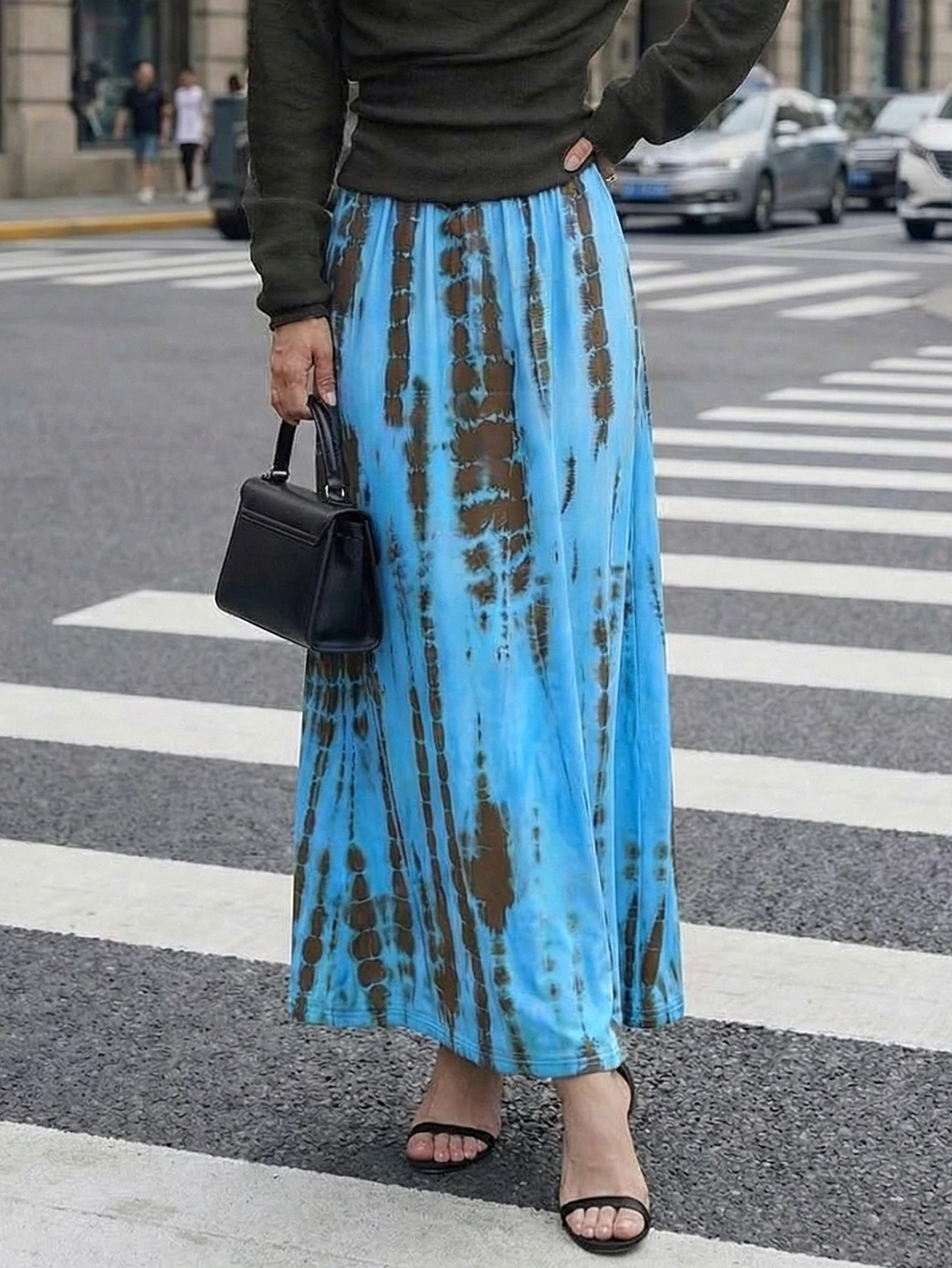 

New Spring/Summer Urban Casual Women's Knitted Midi Skirt - Stylish, Comfortable, Unique Print, Trendy and Versatile