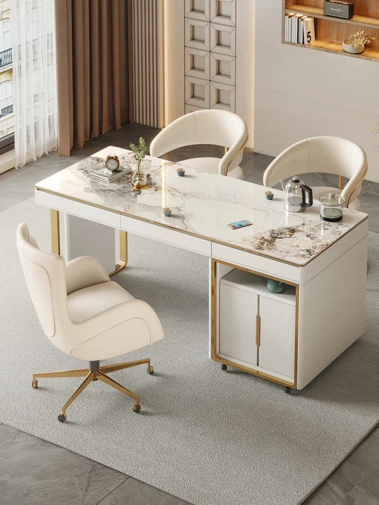 

Rock board desk, tea table, integrated dual-purpose desk, office tea table and chair combination