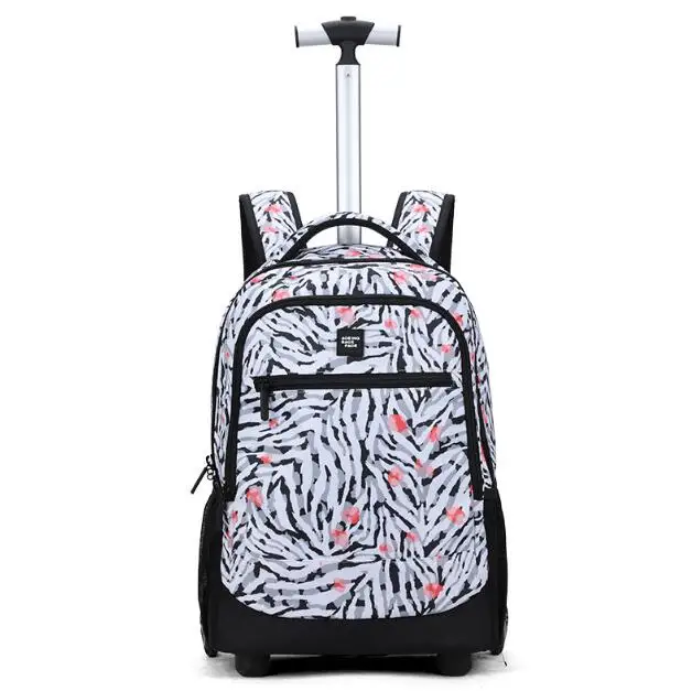 Mochila Rolling com Rodas para Meninas, Saco de rodas da escola, Laptop Carry on, Travel Bag, 18\