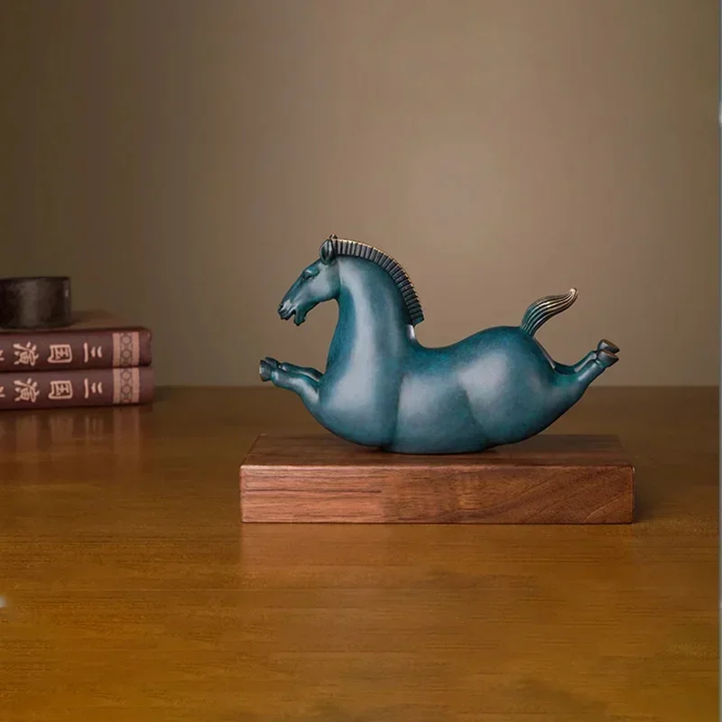 high grade gift  Home Company SHOP office TOP Decor ART GOOD LUCK happy horse bronze Sculpture decor ART Statue bring wealth