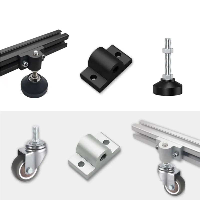 Picture 4: Aluminum Profile Leveling Foot Caster Bracket 2020 3030 4040 4545 Universal Wheel Fixing Piece Connection Block