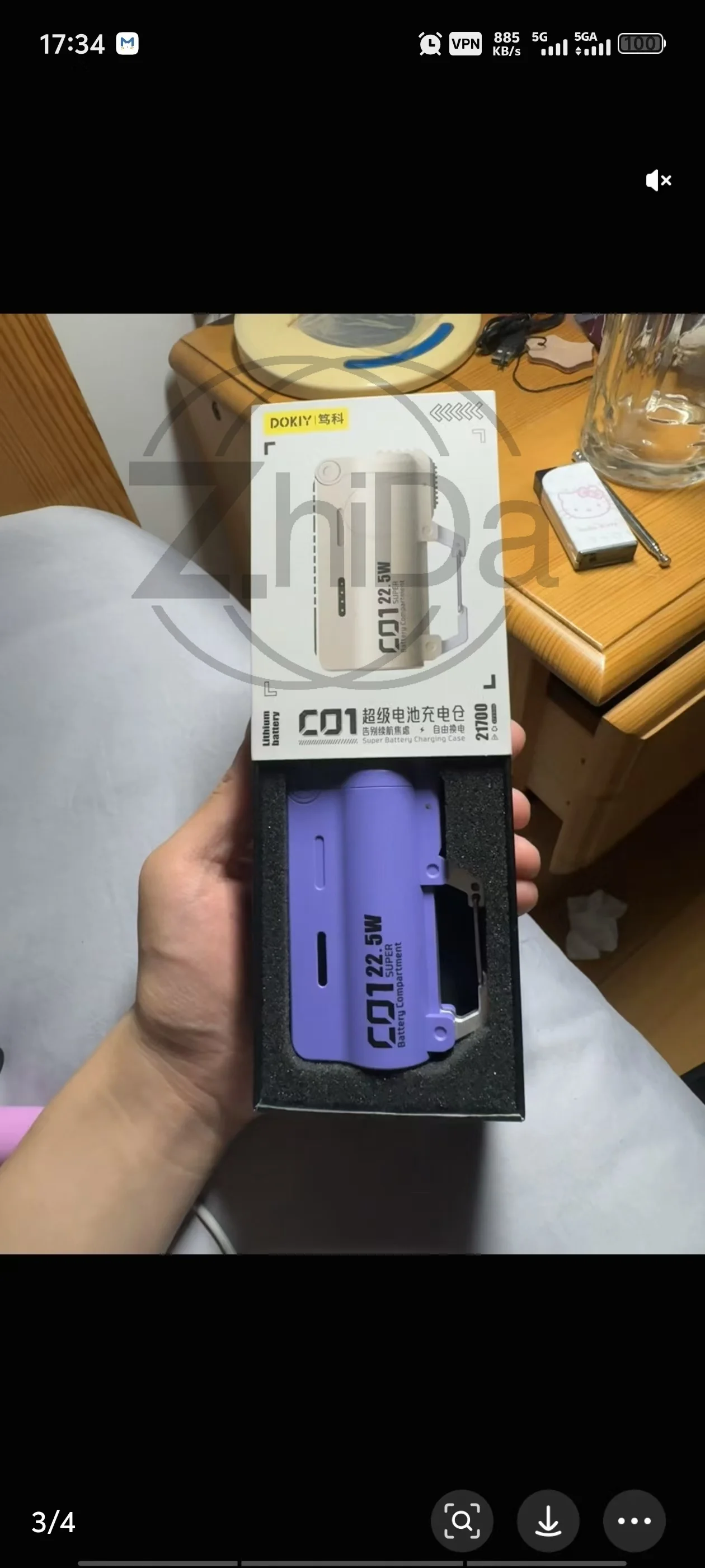 Foldable Compact Super Charging Case 22.5W Fast Charging with Handle Available in Brown Jungle Green Cyber Purple B
