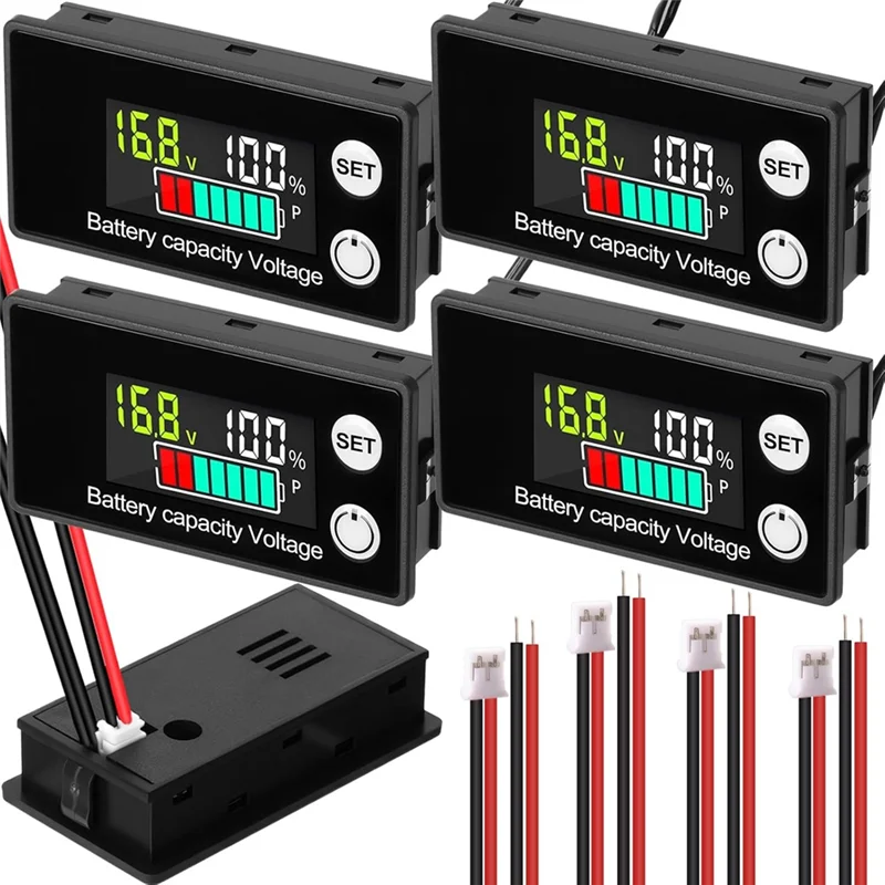 

A76X-For Golf Cart Digital Battery Monitor 4-Pack 8-100V, 12V 24V 36V 48V 60V 72V,LCD Display For Marine Boats/Cars/Motorcycles