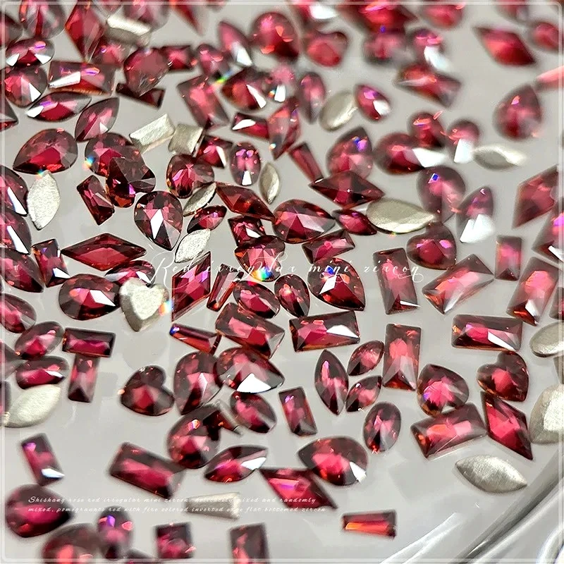 

Гранат Красный Мини Циркон Шампанское Геометрические Стразы Капли Воды Любовь Сердце Украшения Для Ногтей DIY Маникюрные Аксессуары