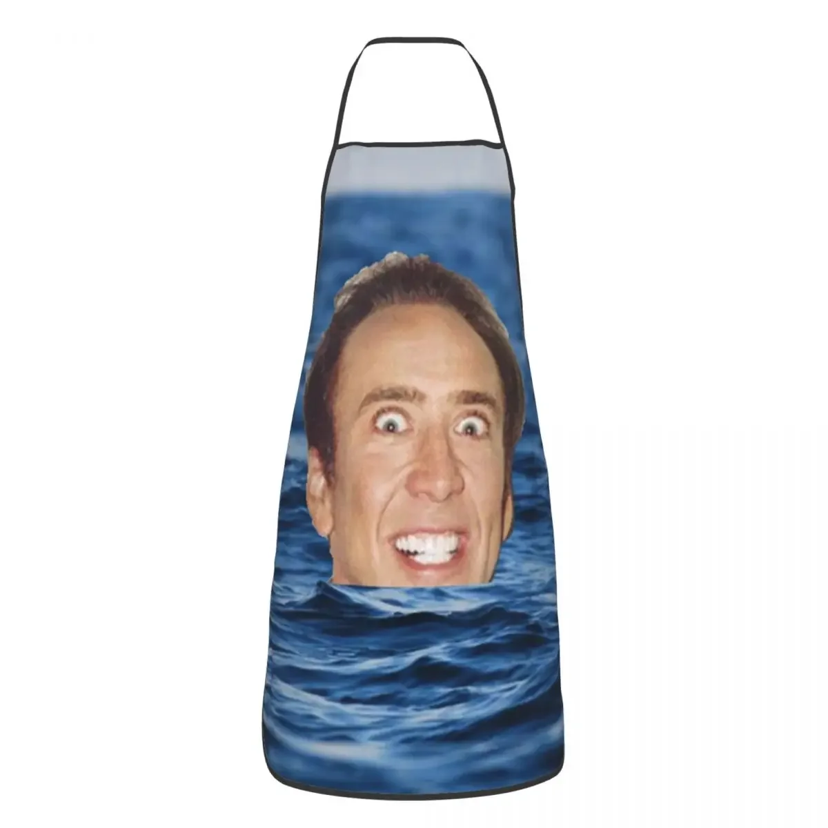 Funny Nicolas Cage In Sea Bib Apron Men Women Unisex Kitchen Chef Funny Meme Tablier Cuisine for Cooking Baking Gardening