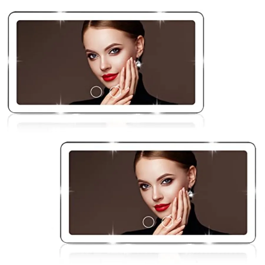 

2PCS Car Sun Visor Vanity Mirror with 3 Light Modes and 80 LEDs Rechargeable LED Cosmetic Makeup Mirror Essentials for Women Di