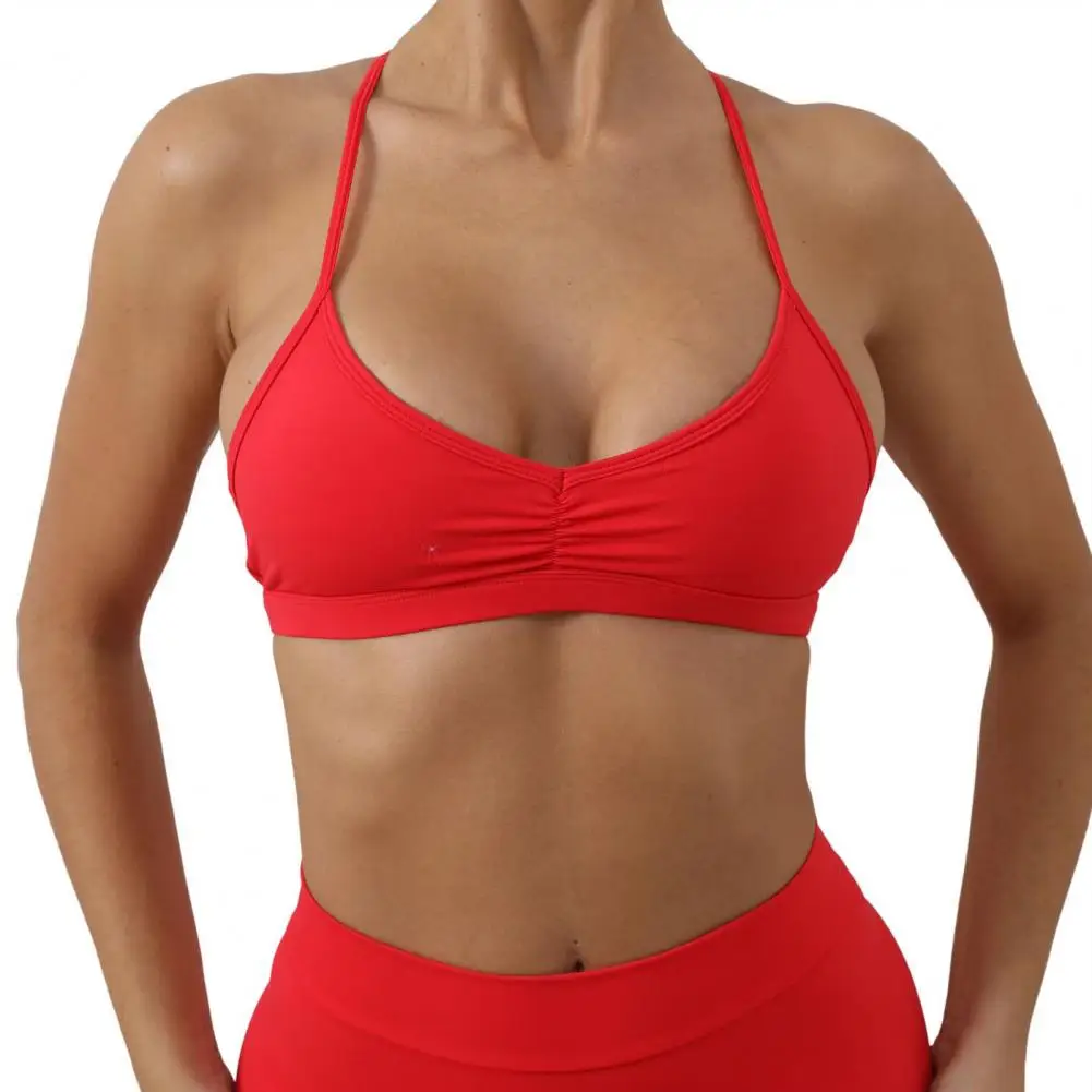 

Women Sports Bra Removable Strap Wireless Strappy Racerback Yoga Fitness Bralette Quick Drying No Underwire Gym Workout Crop Top