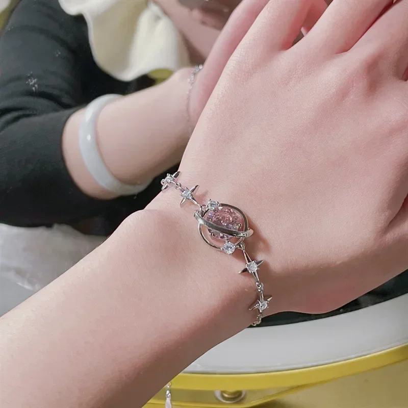 MDL مويسانيتي نمط الأصلي أوروبا والولايات المتحدة زحل جديد انفجار فلاش ستار سلسلة 18K مطلي شخصية المتخصصة