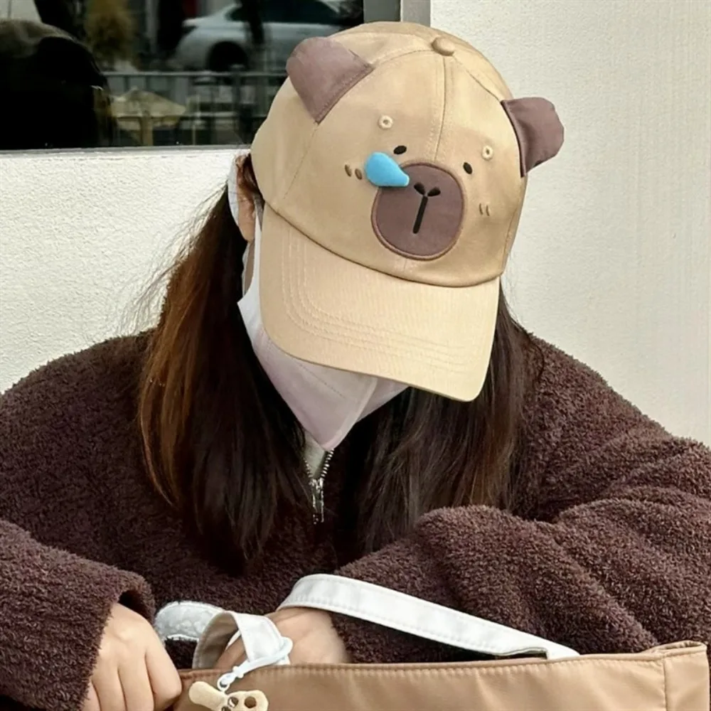 Hot Capybara Runny Nose Baseball Cap Golf Cap Summer Outdoor Couple Trucker Cap Anti-uv Sunscreen Hat Breathable Peaked Cap