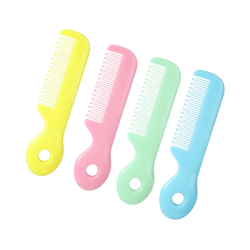 4pcs Comb Round Teeth Hair Massage Comb Hair for Baby Infant (Blue Pink Green ) baby shower comb