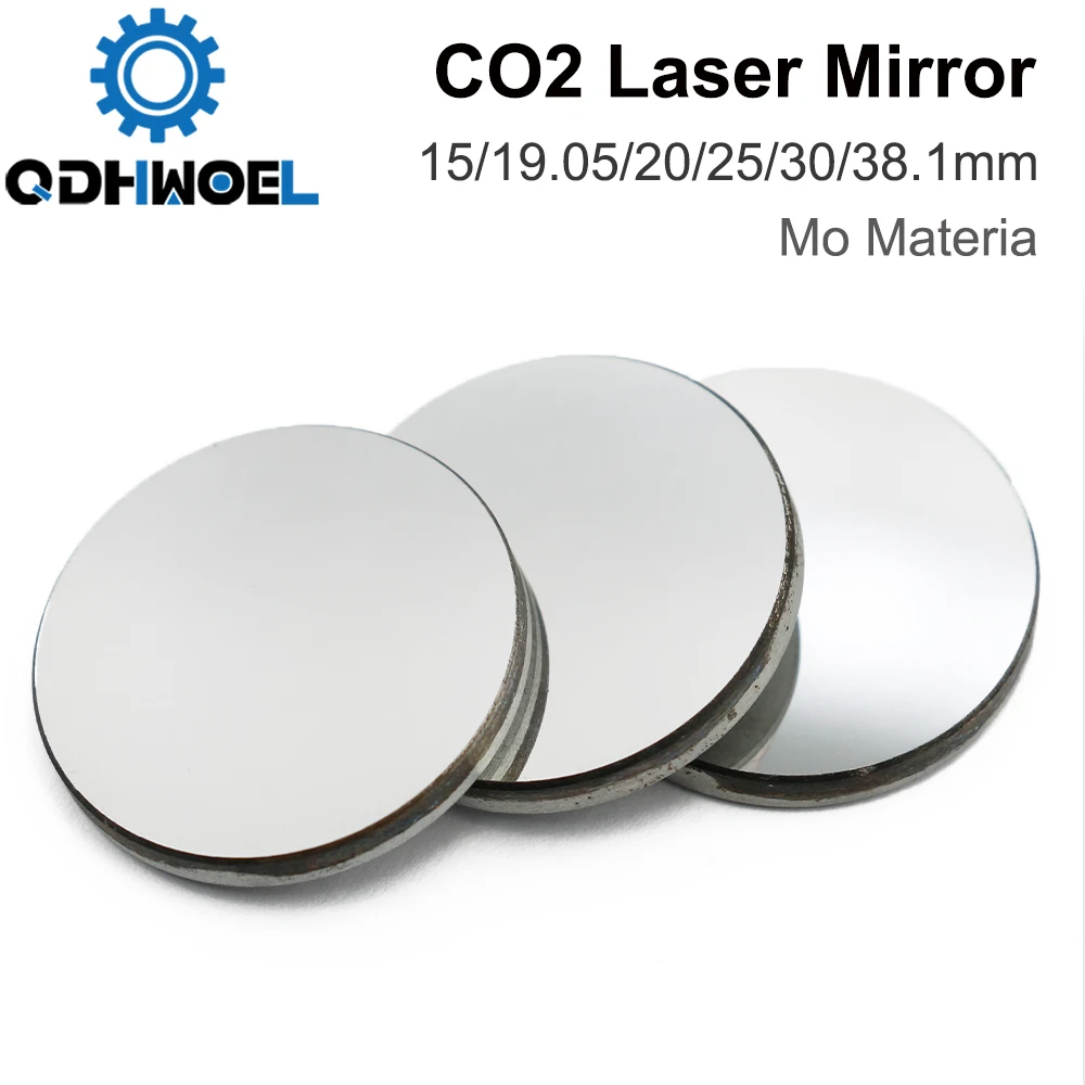 QDHWOEL CO2 Laser Reflector Mo Mirror Dia. 15 19.05 20 25 30 38.1mm thickness 3mm for CO2 Laser Cutting Engraving Machine