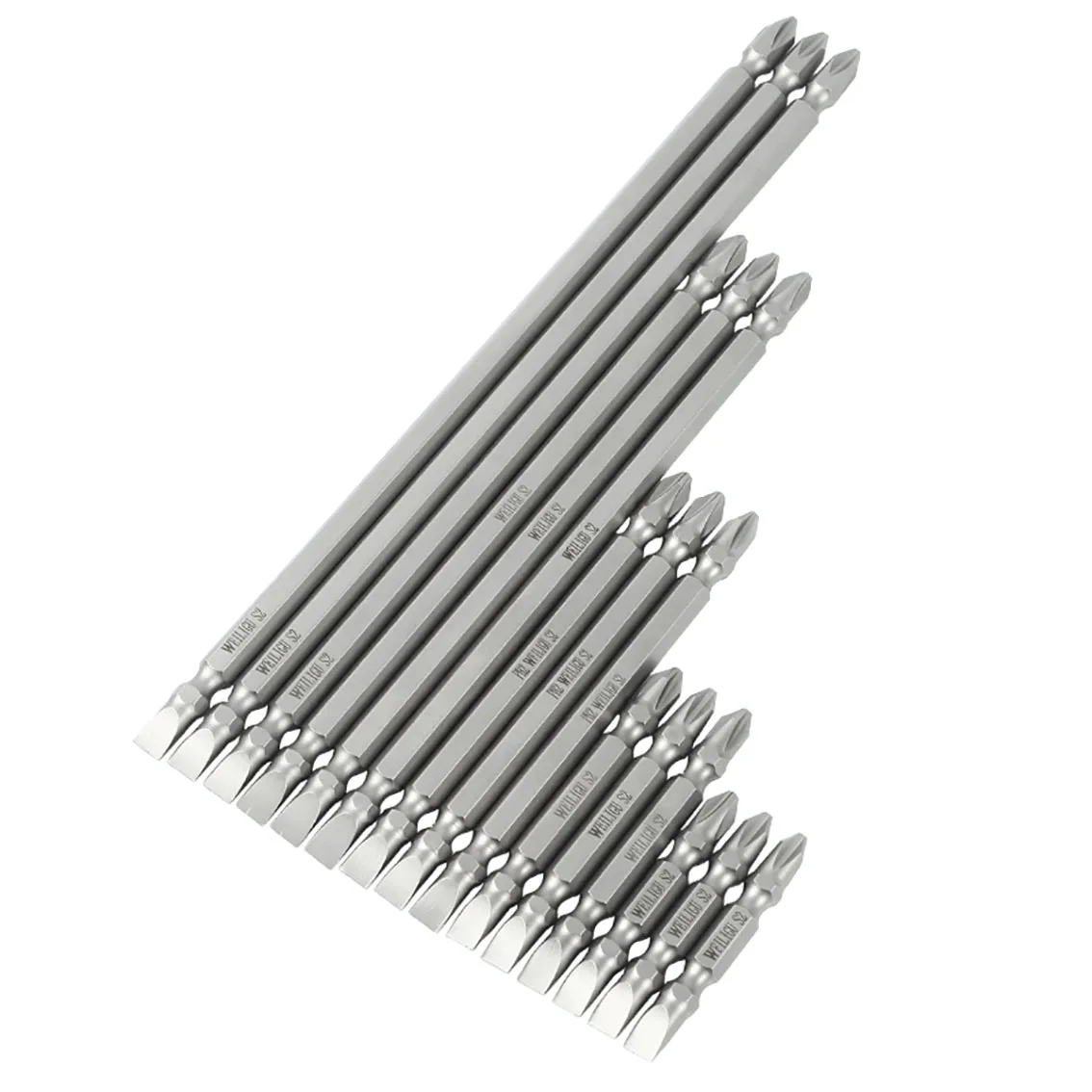 1-5Pcs Double Head Screwdriver Bit Set Magnetic PH2 Phillips and 6mm Slotted Screwdriver Bits 50/65/100/150/200mm Length