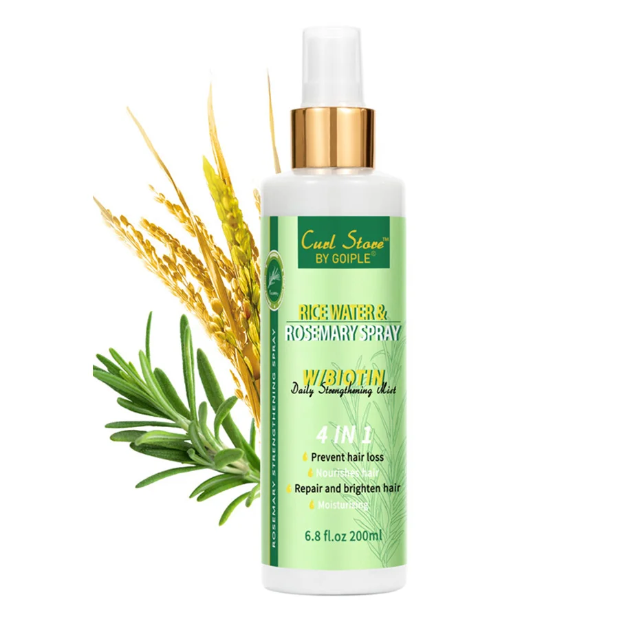 GOIPLE-Spray Natural de agua y rosária para arroz, biotina, nutre, hidrata la salud, el cuero cabelludo, suave, con puntas abiertas, fortalece la niebla del cabello diaria