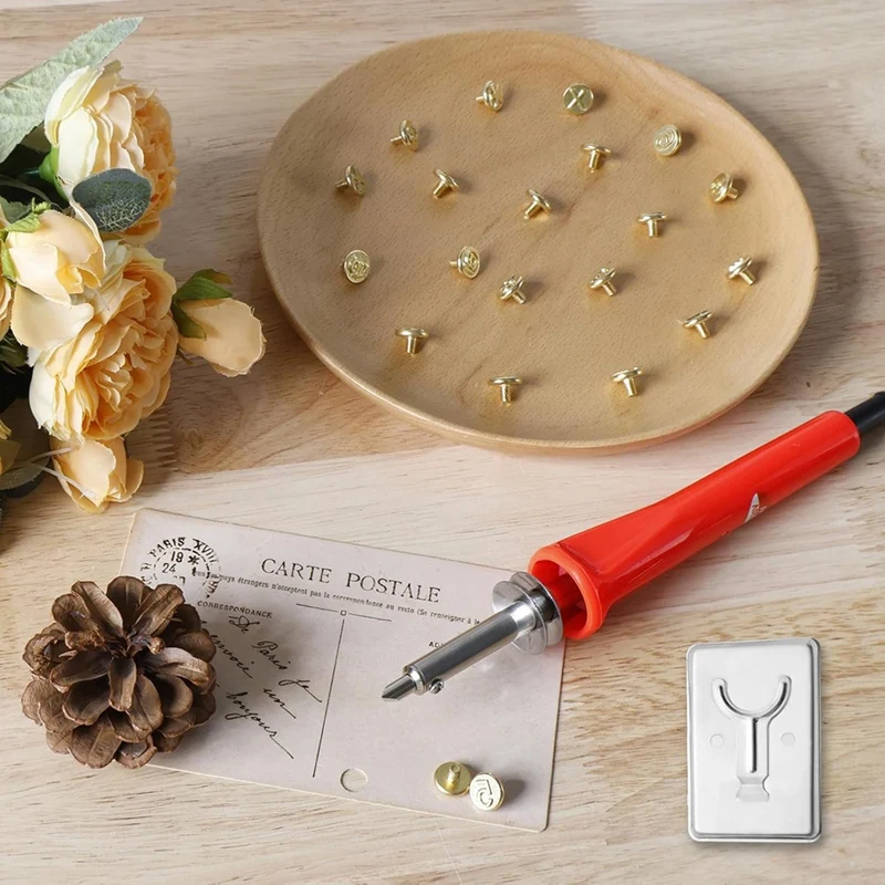 AC88 Wood Burning Tip Set 26 Letters Copper Number Soldering Iron Stencils Engraving Tool Kit US Plug