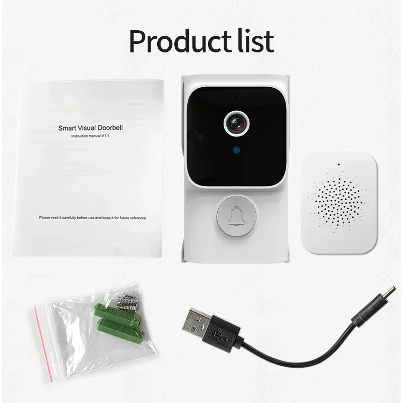 Y8 IR Night Vision Two-way Voice Call Video Doorbell Wide Angle 75° Ultra-long Distance Signal 20 Music Selections WiFi Mode