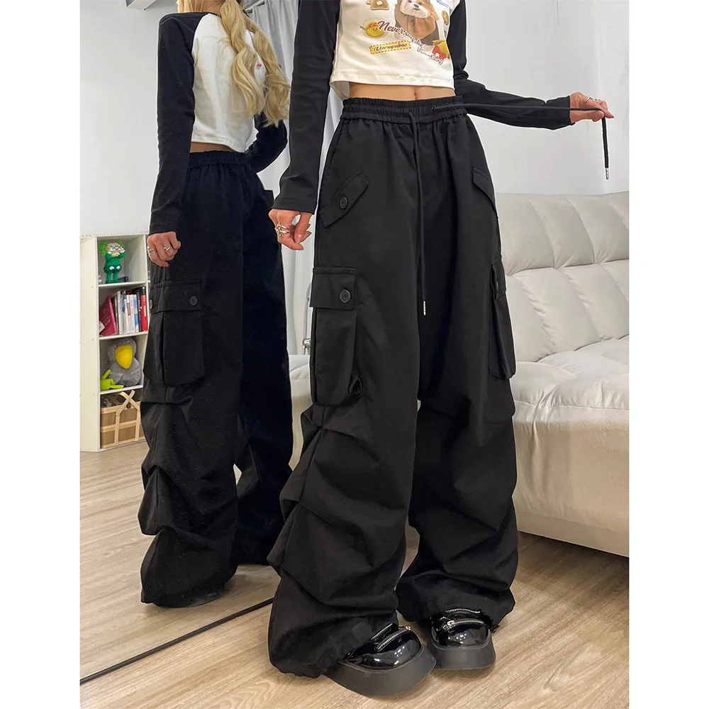

Women's Pants Cargo Casual Pleated Hip Hop Trendy Harajuku Baggy Pants Grunge Emo Y2k Sweatpants Street Wear Trousers Female 90s
