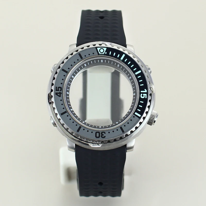 Корпус часов из нержавеющей стали 43,3 мм, резиновый ремешок с сапфиром для NH35 NH36 34, механизм 28,5 мм, модифицированный циферблат, консервированные детали с тунцом, безель C3