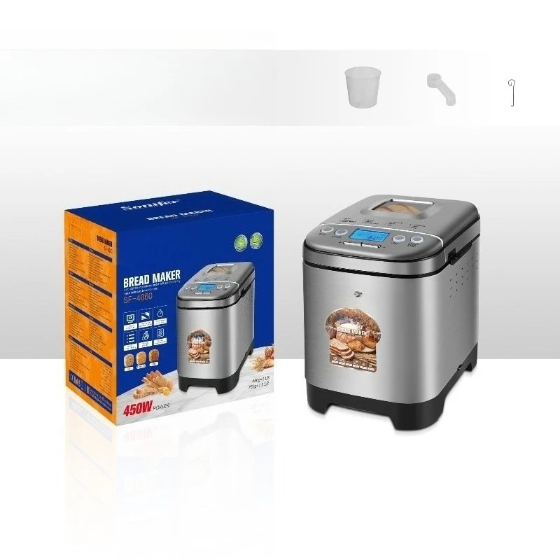 Household Bread Maker with LCD Backlight Display Auto Keep Warm Overheat Protection 12 Programs Bread Machine