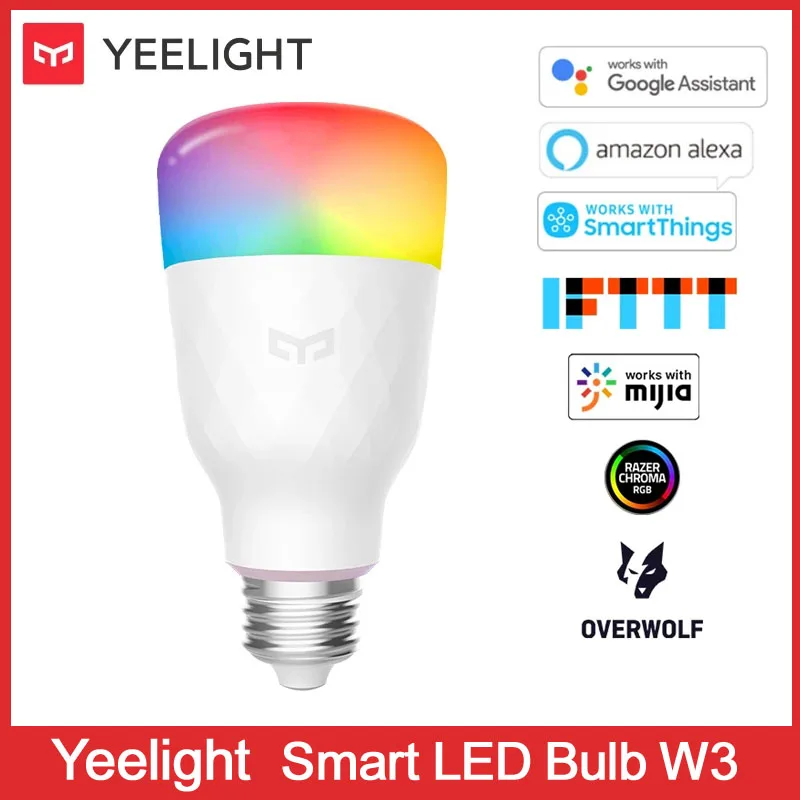 Yeelight Smart LED Bulb W3 Smart Home Color E27 2700K 900lm 8W 100-240V Lamp For Xiaomi mijia Alexa Google Home Yandex