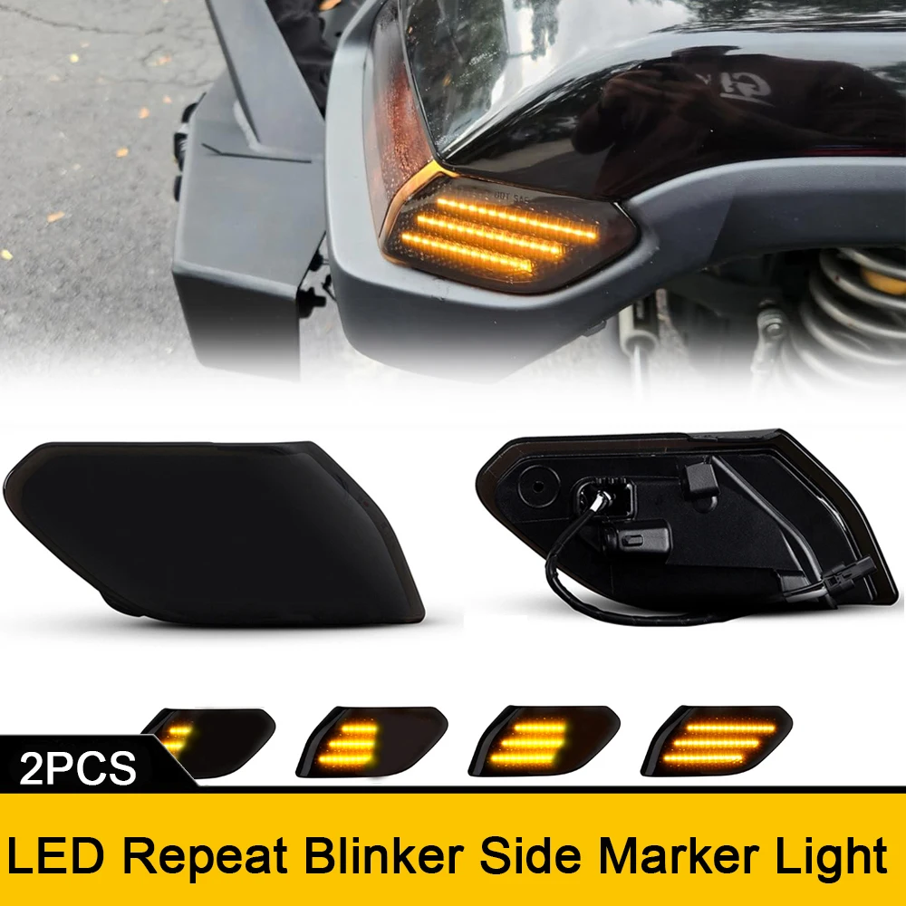 

2x No Error LED Repeat Blinker Side Marker Parking Light For Jeep Wrangler JL 2018-2021 Sequential Flashing Indicator