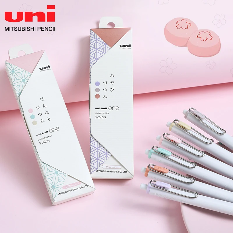 

3 Color/Set UNI UMN-S Gel Pen Small Thick Core Press-type Colored Water Pen Student Writing Stationery Kawaii School Supplies