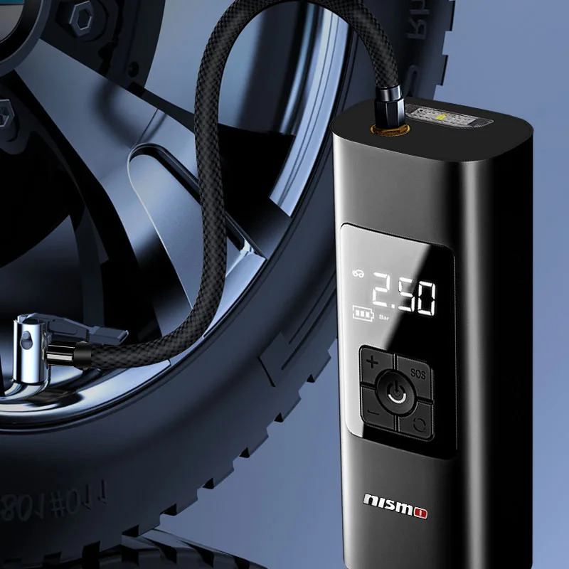 Gonfiatore portatile per pneumatici per auto Pompa gonfiabile digitale intelligente Pompa d'aria per barca da bicicletta per Nismo Nissan Qashqai Juke X-trail Tiida Teana