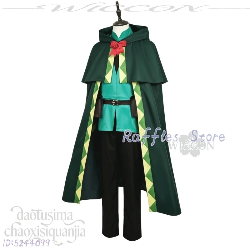 Disfraces de Halloween, disfraz de Otto Suwen, disfraz de Anime Re Zero, capa mágica verde, camiseta, pantalones