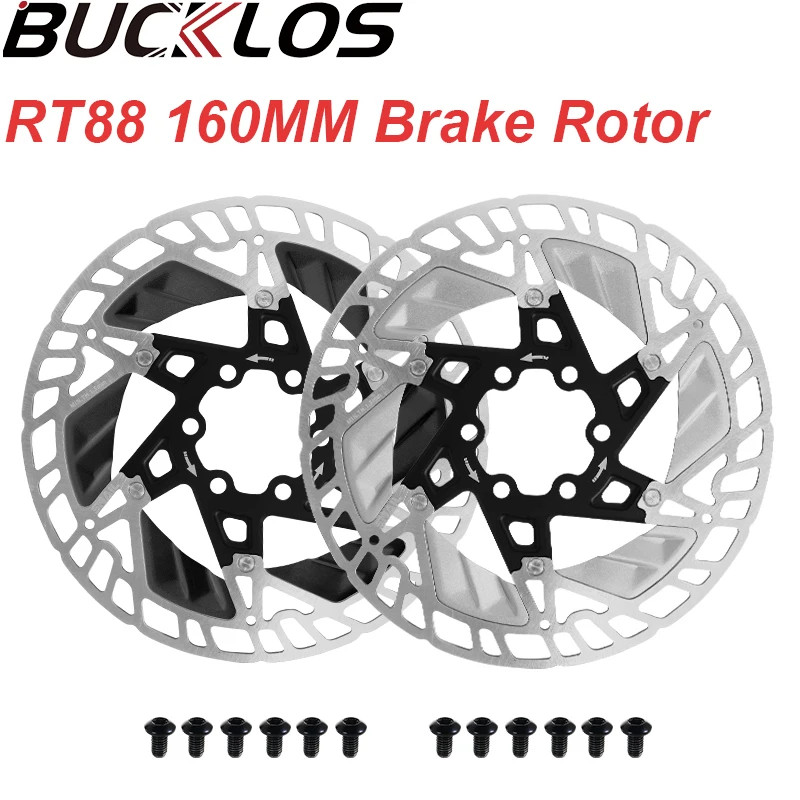 

Прочный Велосипедный тормозной диск BUCKLOS, плавающий ротор для велосипеда, 6 болтов, роторы для дорожного горного велосипеда, 160 мм, теплоотвод, центральный линейный ротор для велосипеда